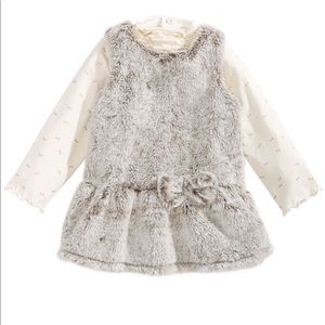 2/$24 First Impressions Fur Soft Dress 2 Piece 12m